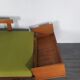 Canapé daybed teck et tissu vert olive, design Ingmar Relling édition Ekornes, 1960s