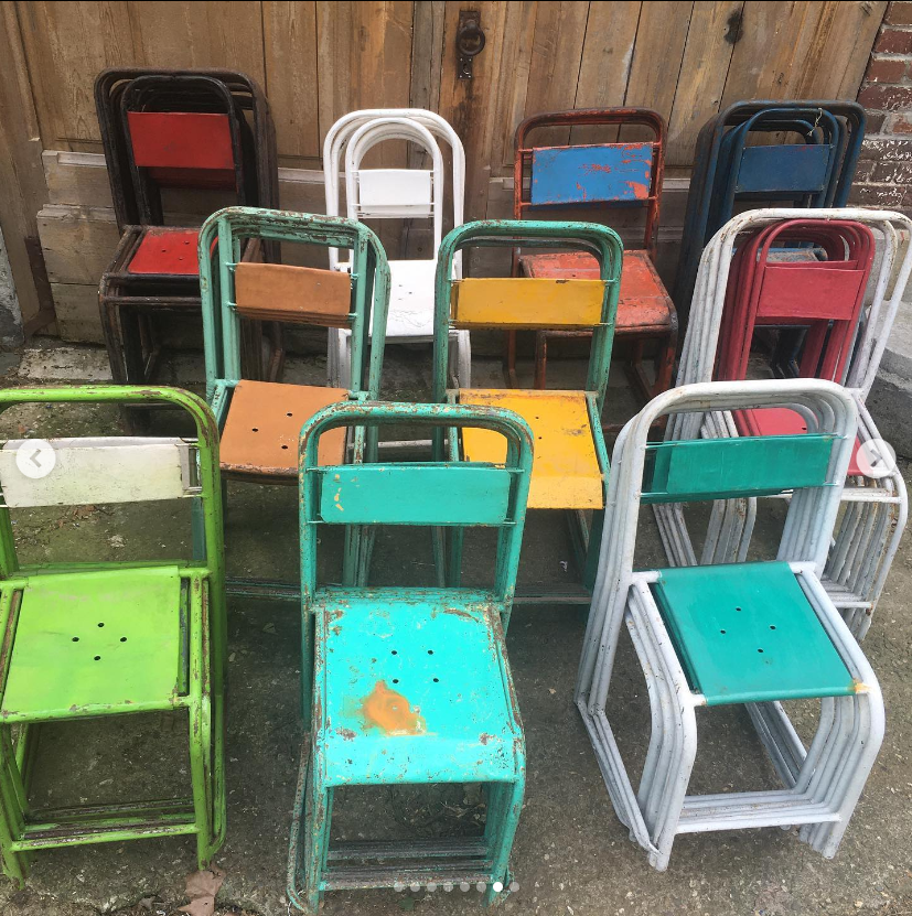 Chaise métallique vintage