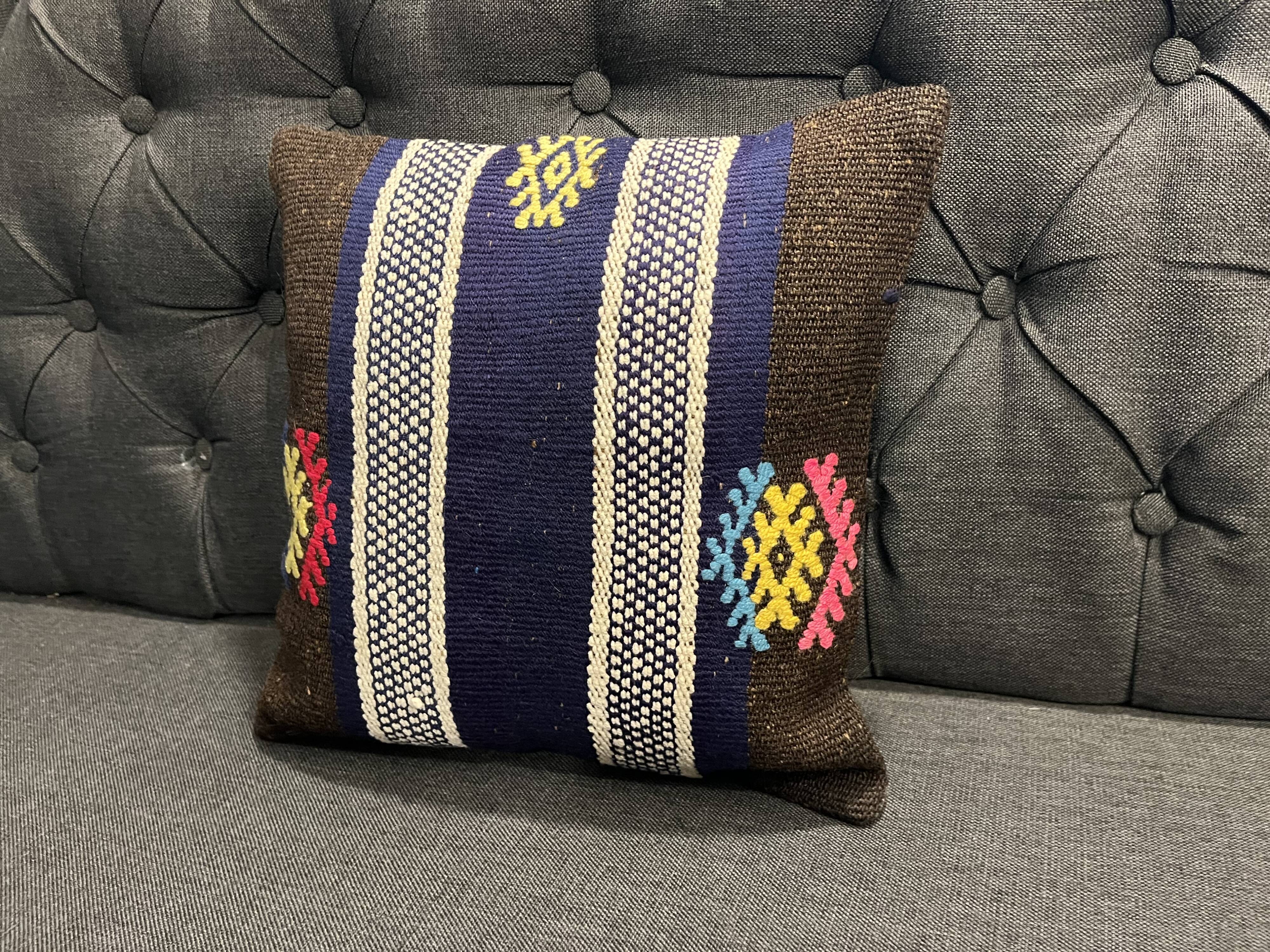 Black Wool Cushion Cover