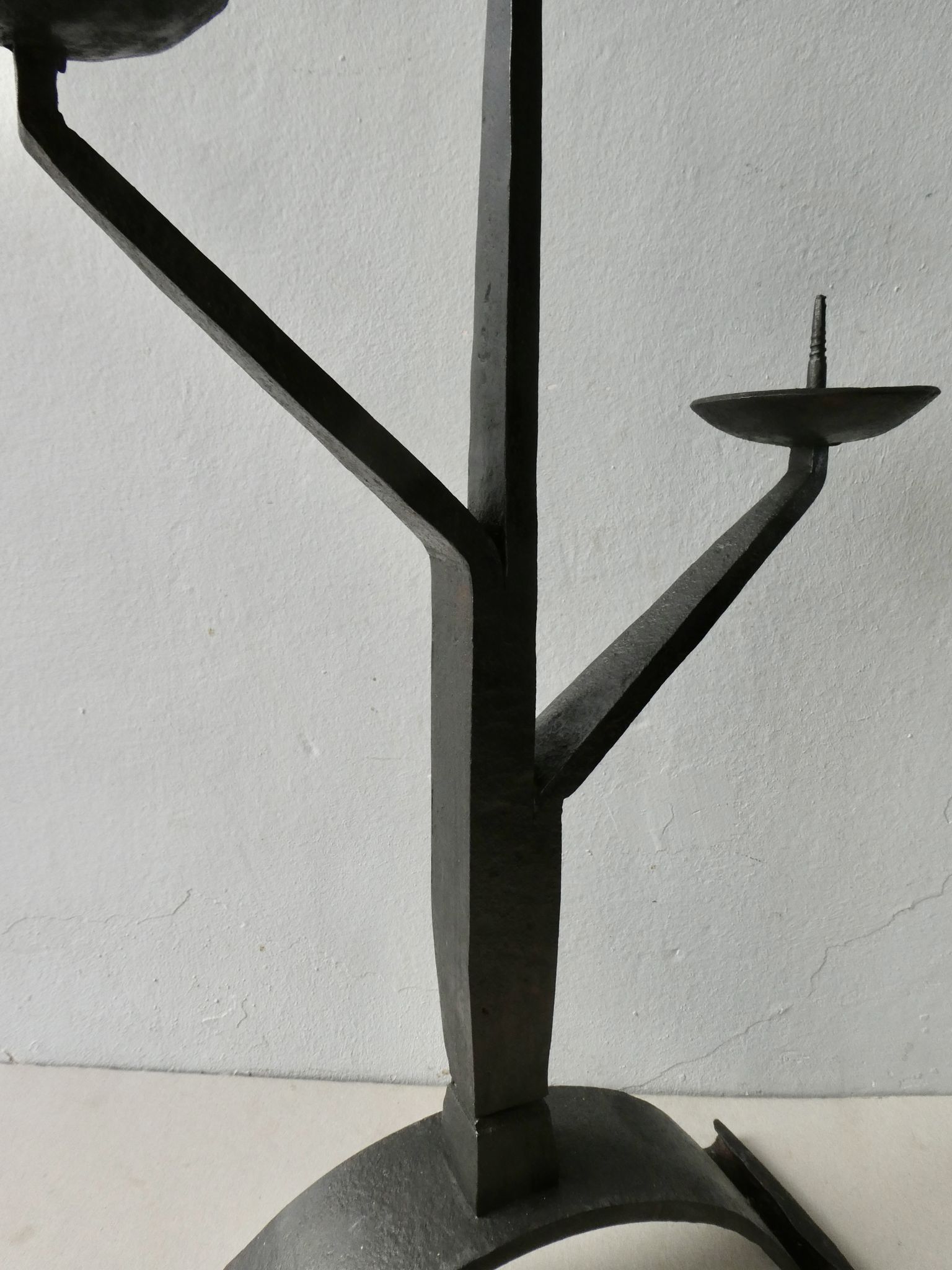 Chandelier en fer forgé, style brutaliste, années 60