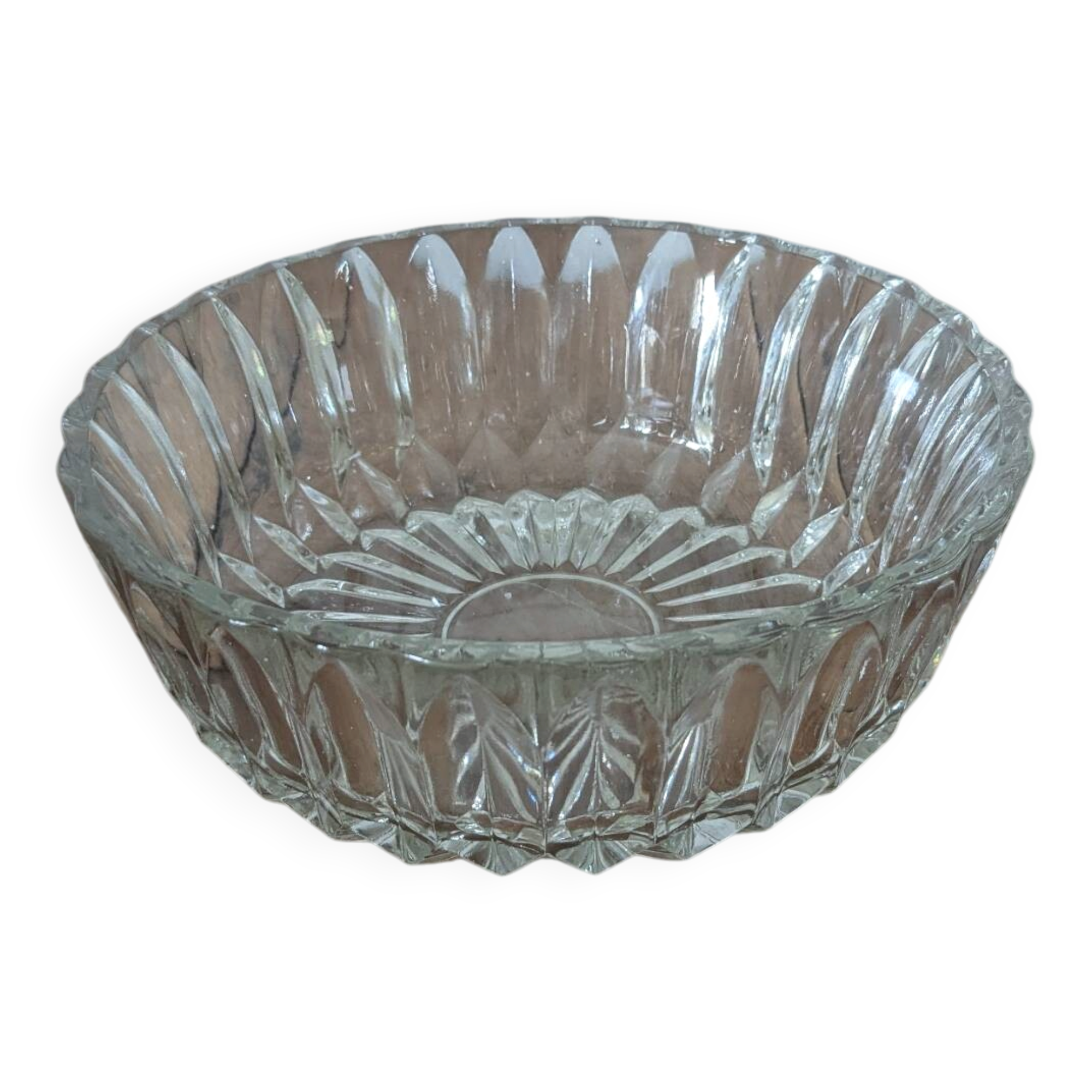 Cut glass salad bowl