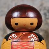 Sosaku Kokeshi colorée par Bitoku, Japon, 1970s
