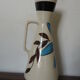 Vase West Germany à anse déco florale peinte à la main
