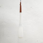 Scandinavian suspension opaline and teak by Uno and 'Sten Kristiansson' for Luxus editions