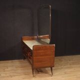 Commode en bois sculpté avec miroir années 50