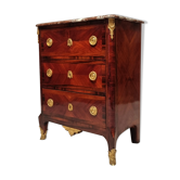 Commode d'entre deux style transition, satiné & amarante, 19ème
