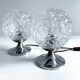 Pair of Vintage Glass Bubble Bedside Lamps