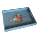 Hand-painted blue wooden tray