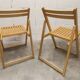 Paire de chaises pliantes Ikea 1970 couleur miel