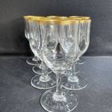 8 Daum gold-plated wine glasses