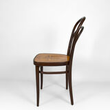 Set of 4 Thonet chairs in curved wood with decorated seats