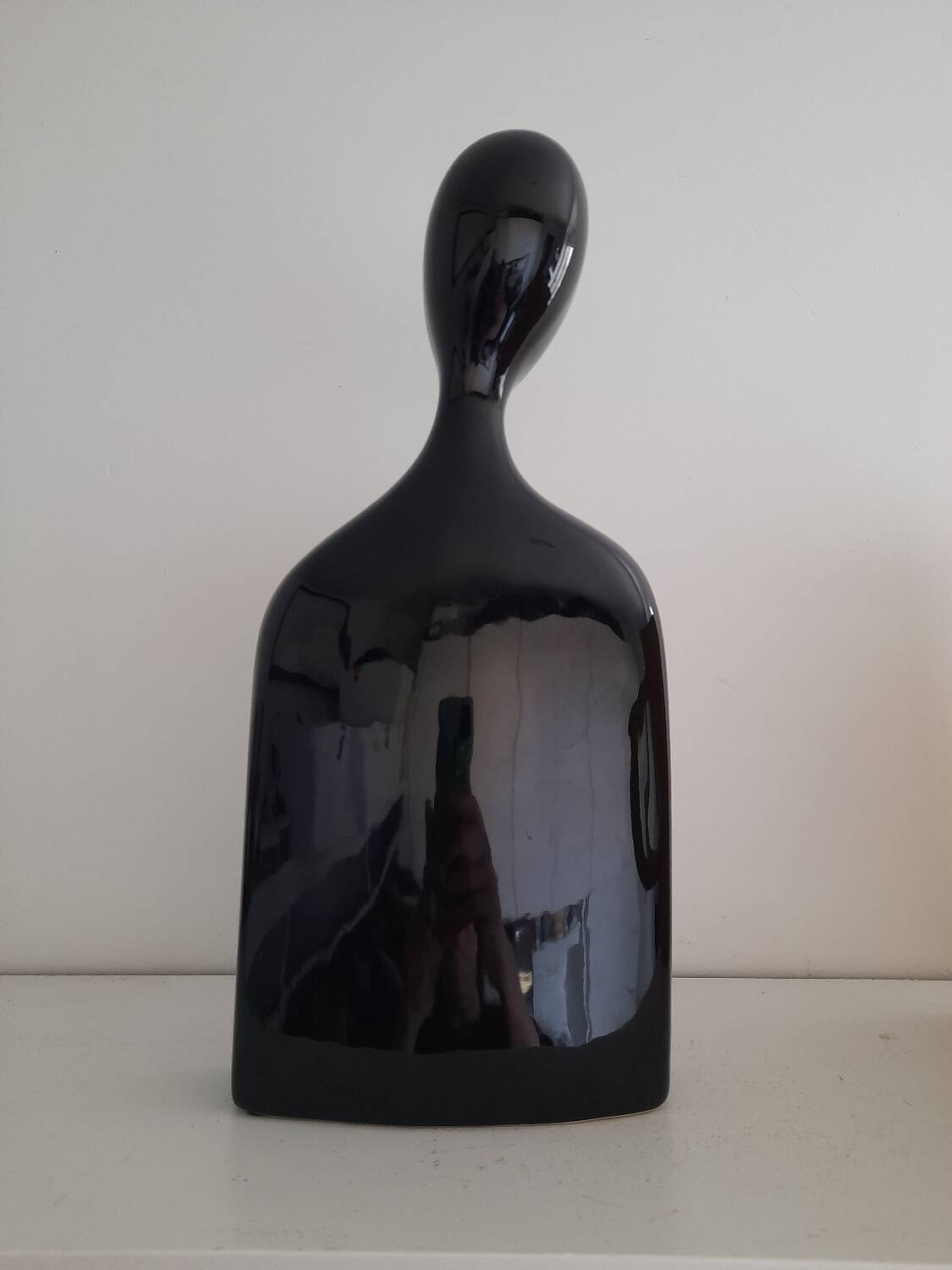 80s black ceramic bust