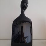 80s black ceramic bust