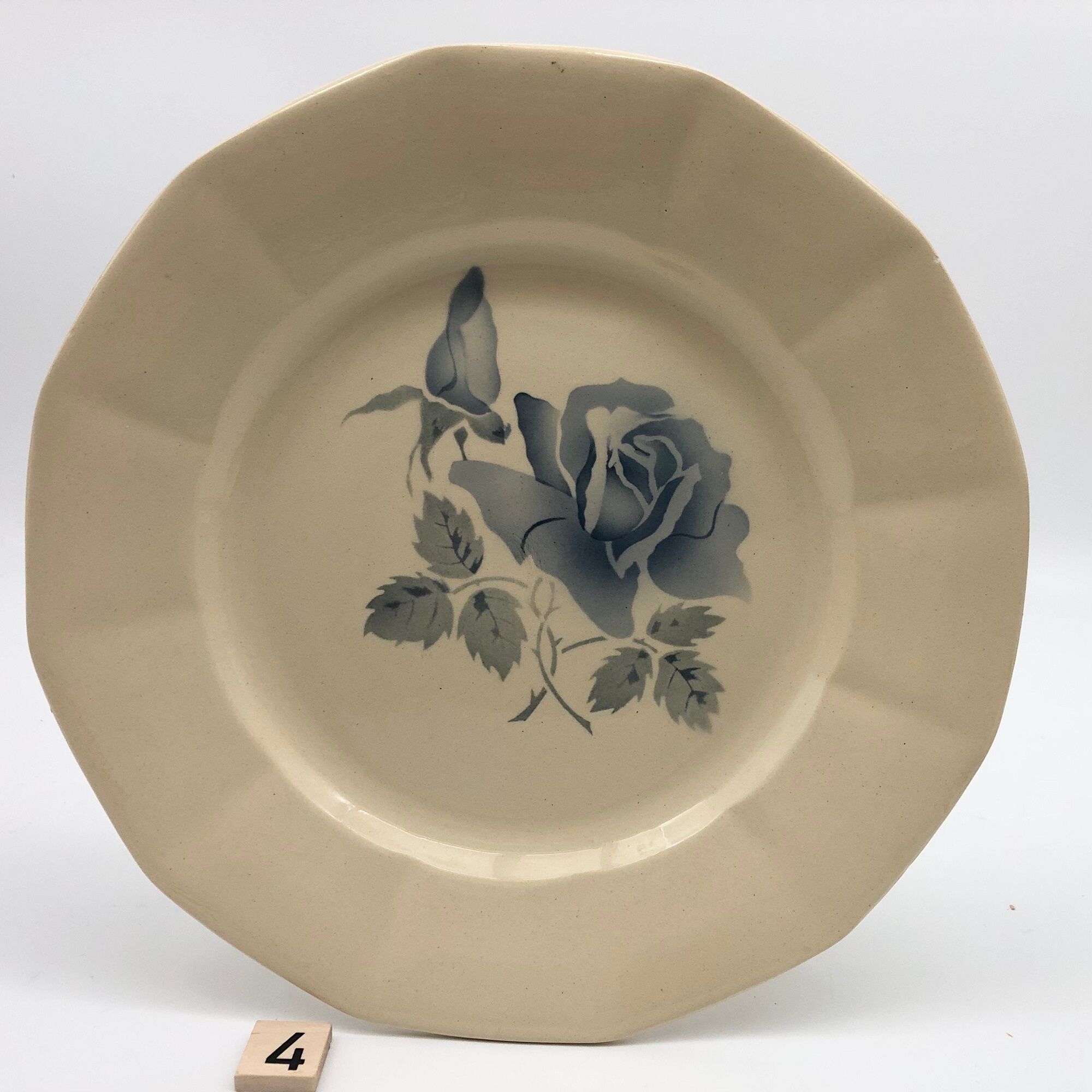 6 earthenware plates stamped "digoin sarreguemines"