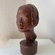 Art Deco bust of a young African woman, 1930s, wood