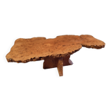 Table basse en loupe d'orme vintage 60