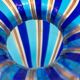 Murano Glass Vase with Blue and Light Blue Canes and Avventurine, 1980s