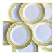 8 vintage yellow dessert plates