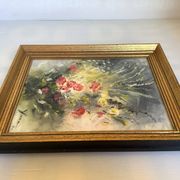 Still life of a bouquet of flowers, oil on canvas, signed.