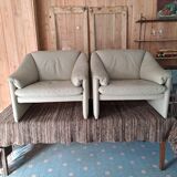 Paire de fauteuils Leolux design