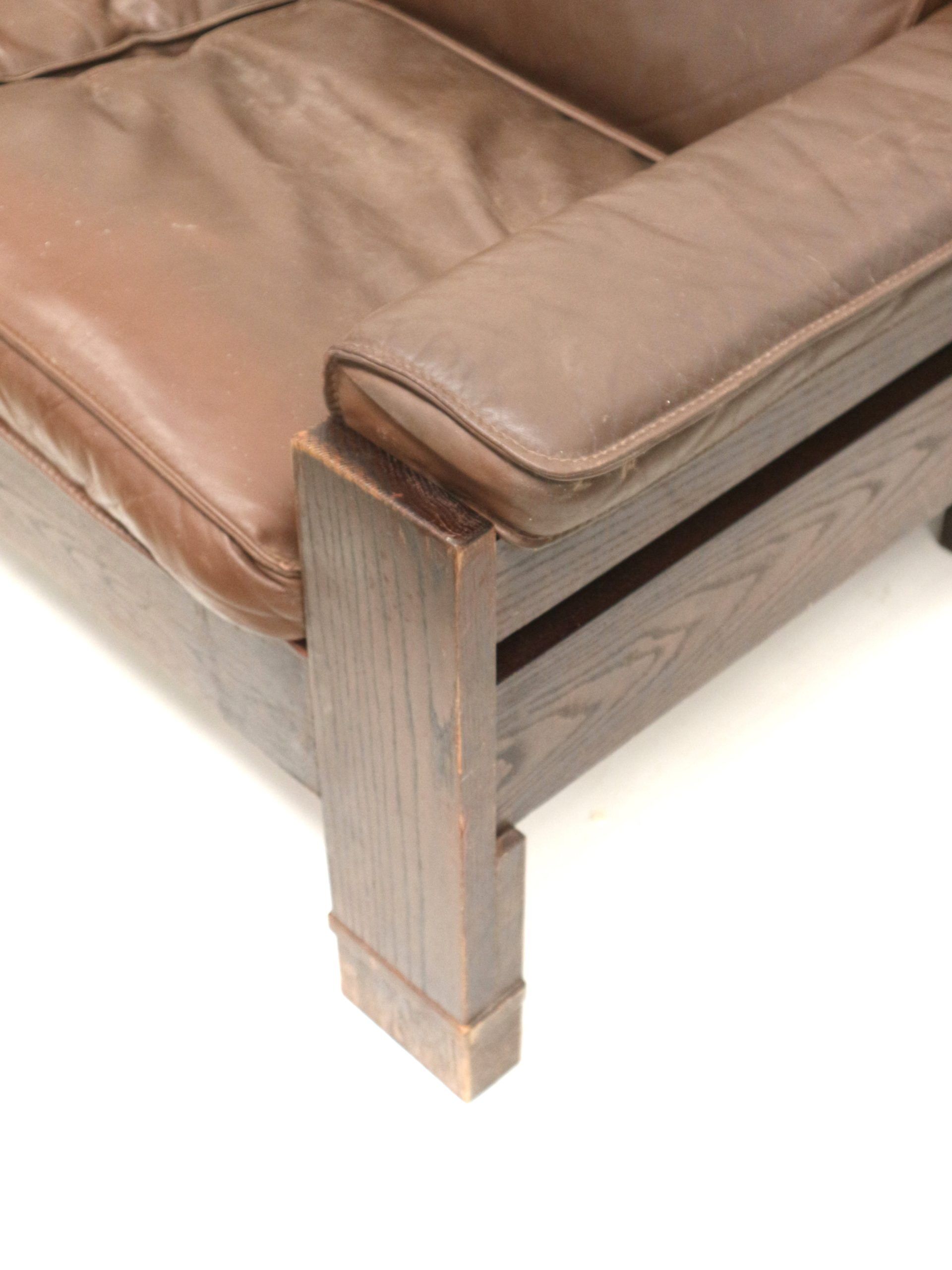 Vintage mid century modern leather design sofa 757 by Harry de Groot for Leolux, 70s