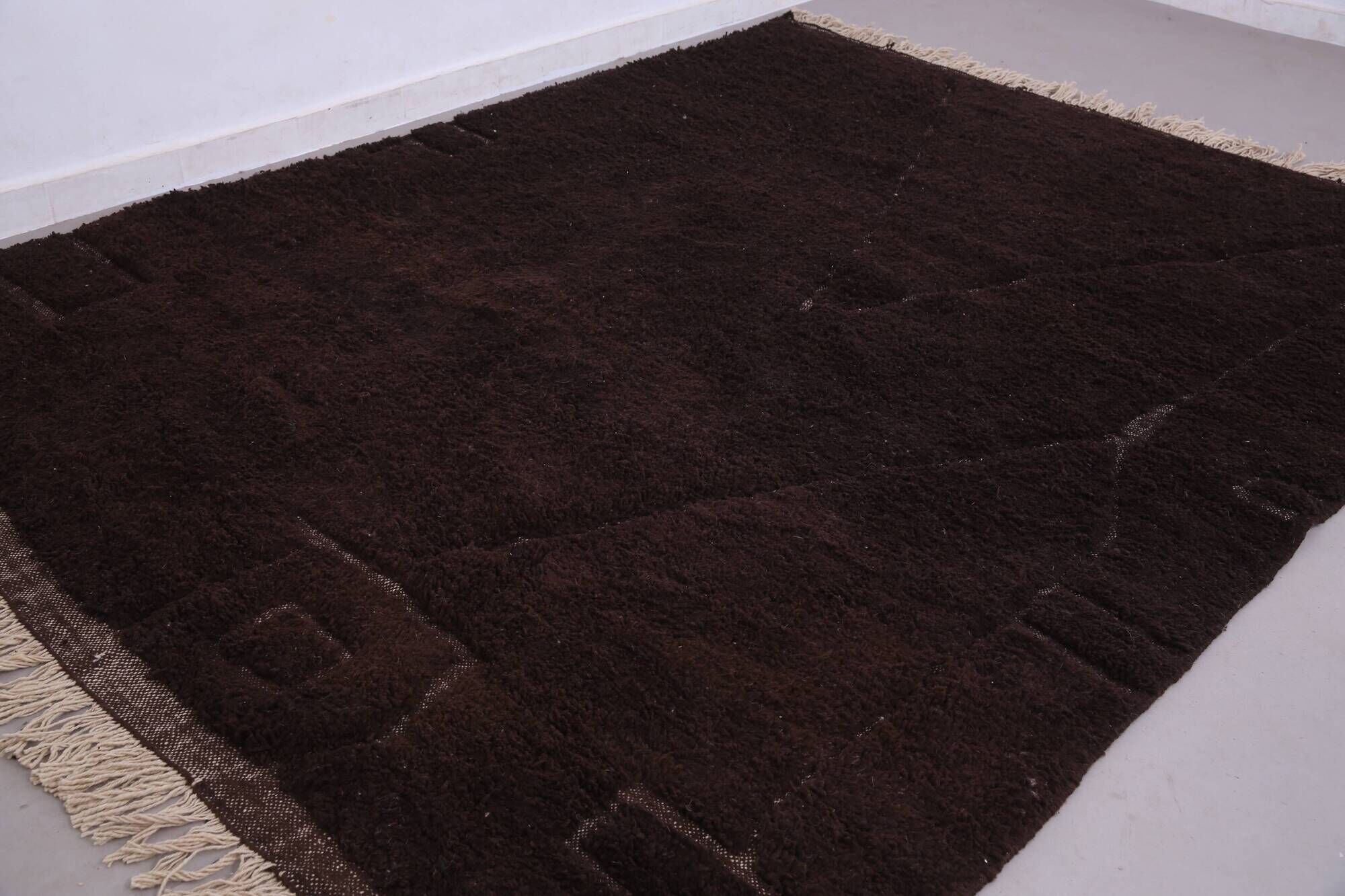 Espresso Brown Moroccan Rug 248 x 310 cm - Vintage Moroccan Rug  Bohemian