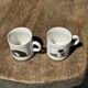 Pair of mugs with stylized Italian women motifs
