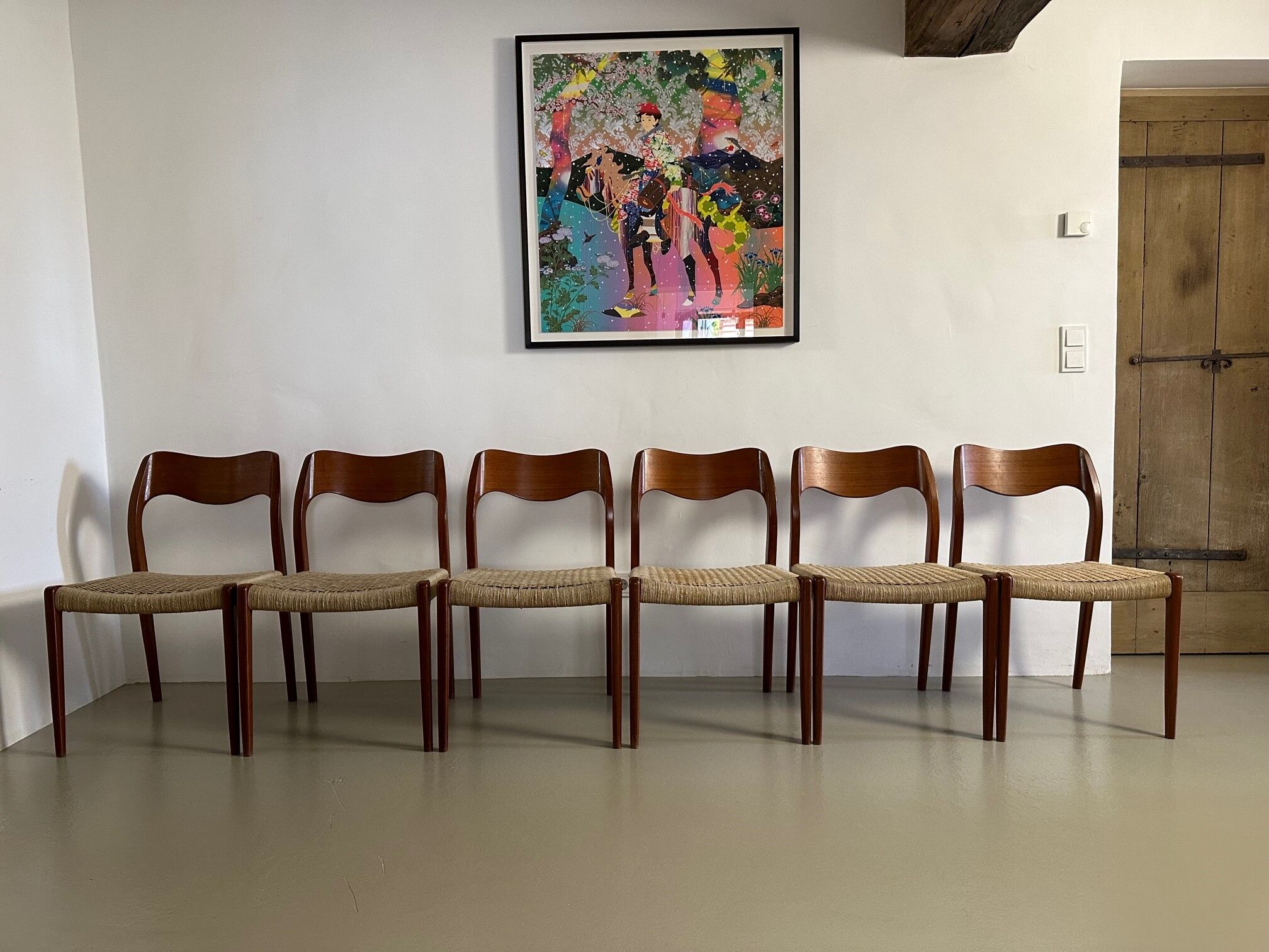 Set of 6 Moller chairs - model #71 (Design Niels O. Moller)