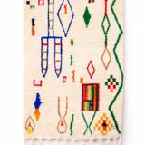 Azilal Moroccan Rug – Colourful Berber Symbols Wool Area Rug | 300x250