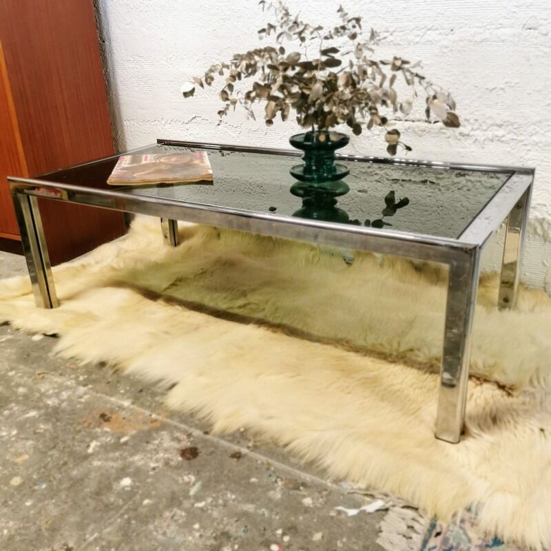 Vintage coffee table smoked glass