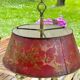 Bronze-gilt bouillotte lamp XIXth century with a tin shade featuring Japonese decoration.