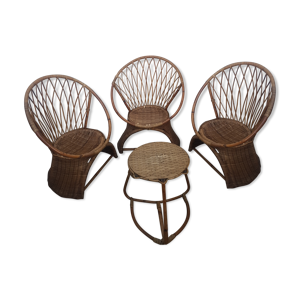 salon rotin osier
