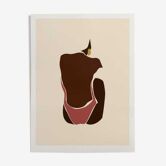 Illustration - baigneuse rose A3
