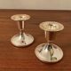 Pair of vintage silver metal candle holders