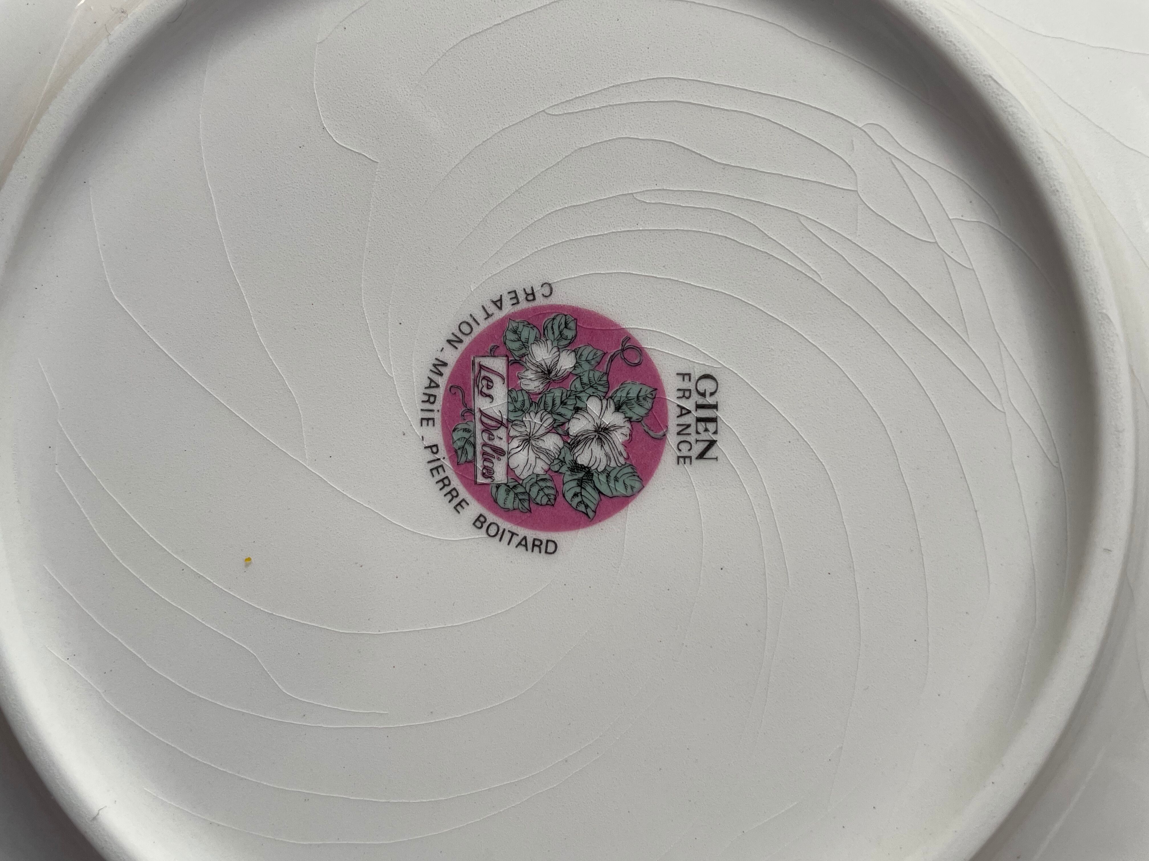 Set of 6 dessert plates Les Délices by Marie-Pierre Boitard - Faïence GIEN