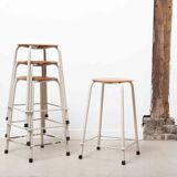 Stackable stool pagholz vintage oak / gray