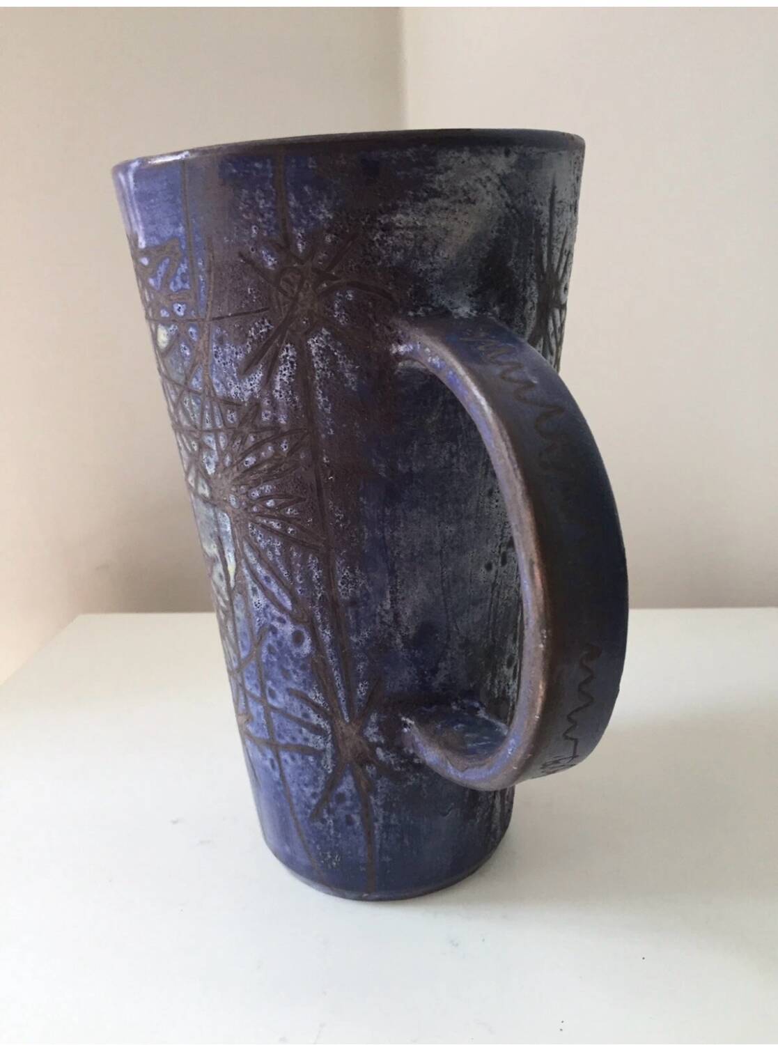 A. Camos Vallauris Blin style ceramic pitcher/jug