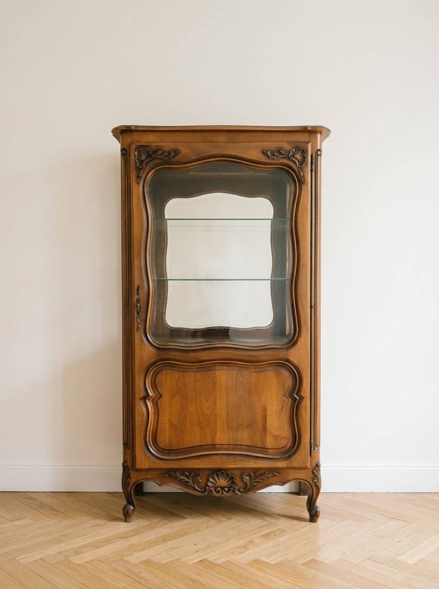 Louis XV silver display cabinet in wood