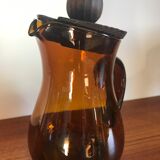 Amber glass pitcher