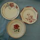 Lot of 3 vintage flat plates in faience