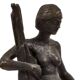 Jean-Pierre Alaux - Sculpture Bronze - Femme assise sur une branche - Signé