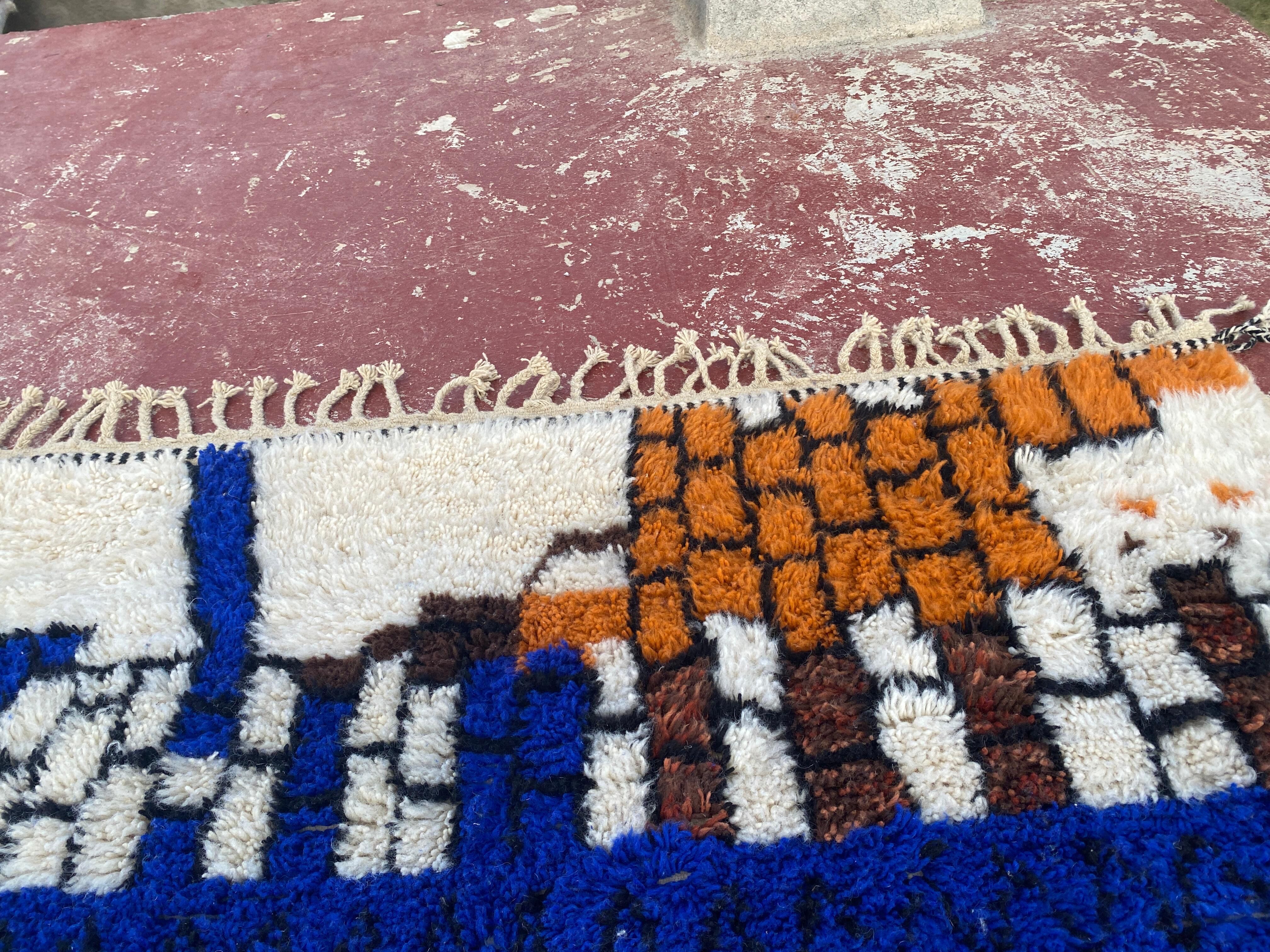 Contemporary multicoloured Berber rug in wool – 300 x 200 cm