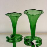 Blown glass cone vases from the 60s