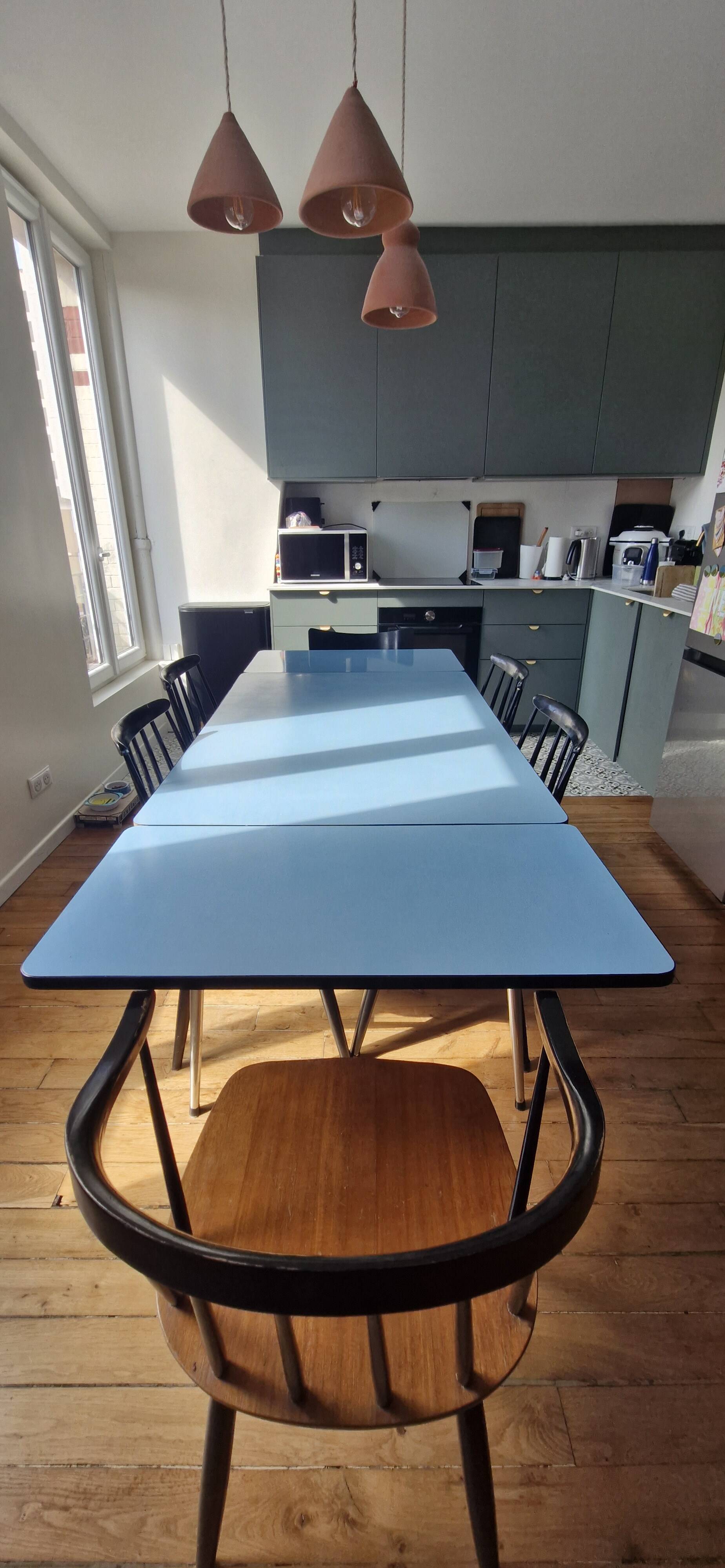 Extensible dining table, formica, 1970s
