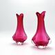 Set of 2 Organic Art Vases Josef Hospodka - Sommerso Fuchsia