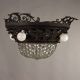 Antique Art Nouveau wrought iron chandelier, 20th century