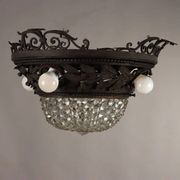 Plafonnier ancien Art nouveau en fer forgé, XXe siècle