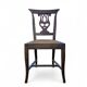4 x elm dining chair with a carved back frame in a rosette / France / 1890-1900