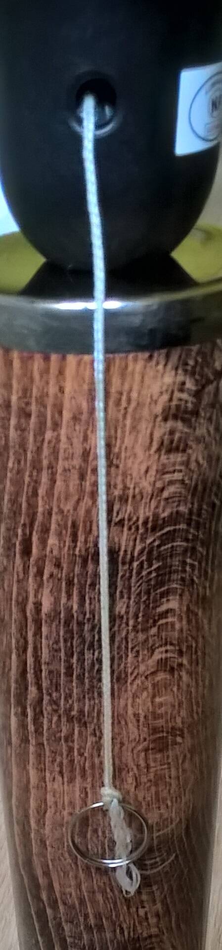 Vintage Unilux wood and brass lamp, 1970 France