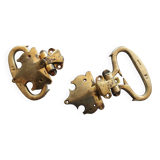 Large antique piano handles, old bronze, hardware.